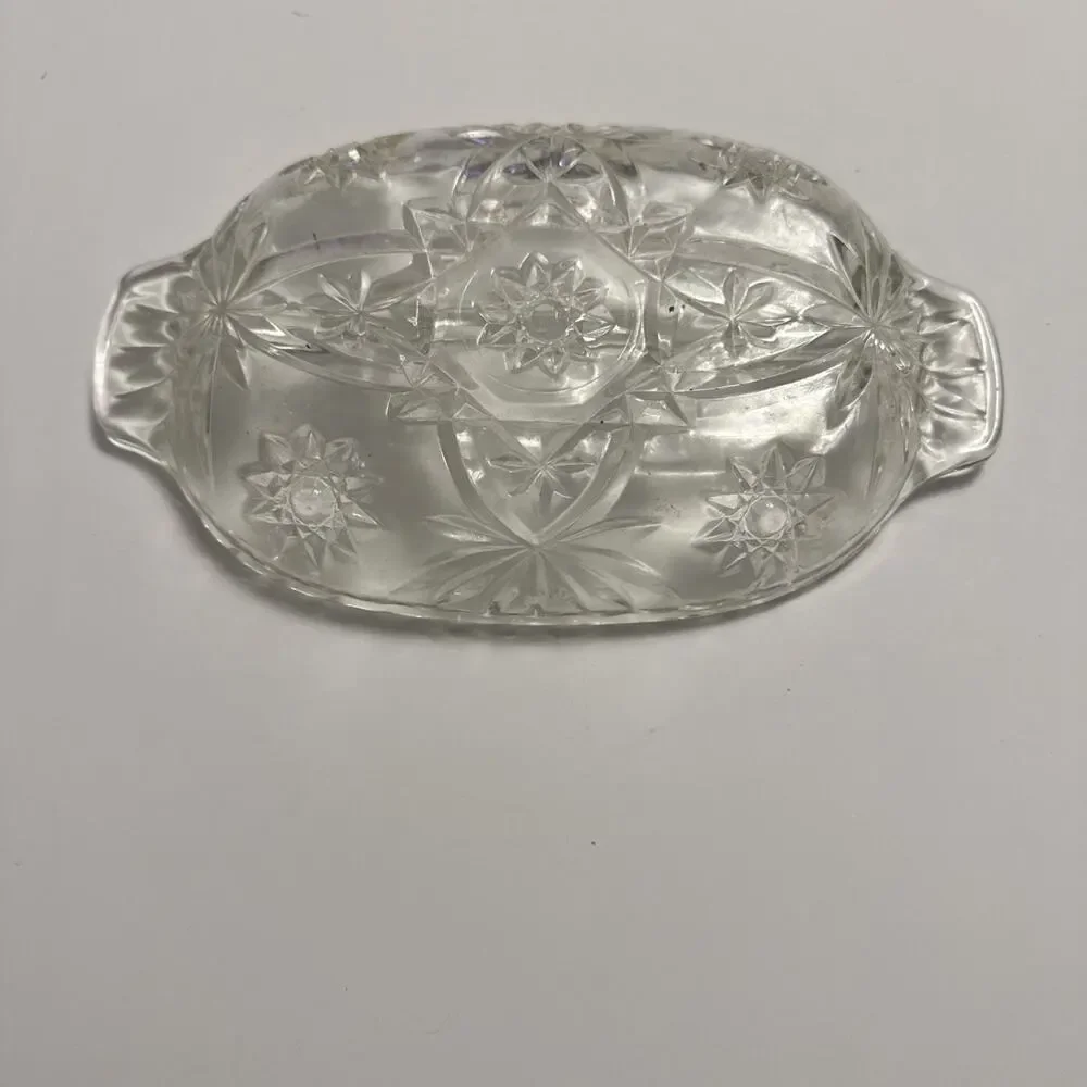 Vintage Crystal Divided Candy Serving Glass Relish Dish. 10in.